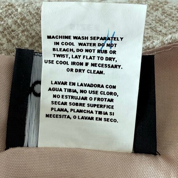 1990s Vintage Tweed Mini Dress Short Sleeve Ribbon & Bow Size 6 Coquette Girl - Picture 11 of 13